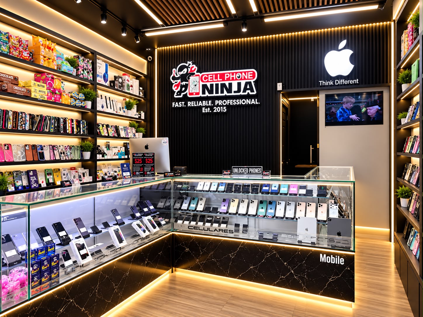 Interior of the Cell Phone Ninja store in Orlando