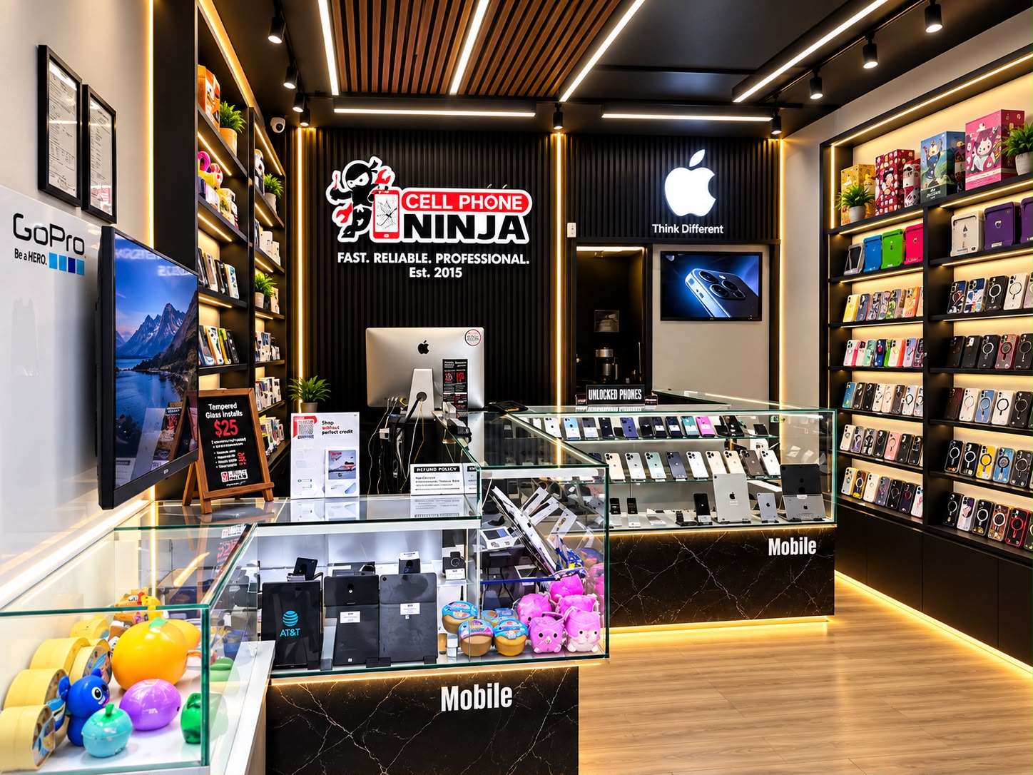 Cell Phone Ninja storefront and front counter in Orlando